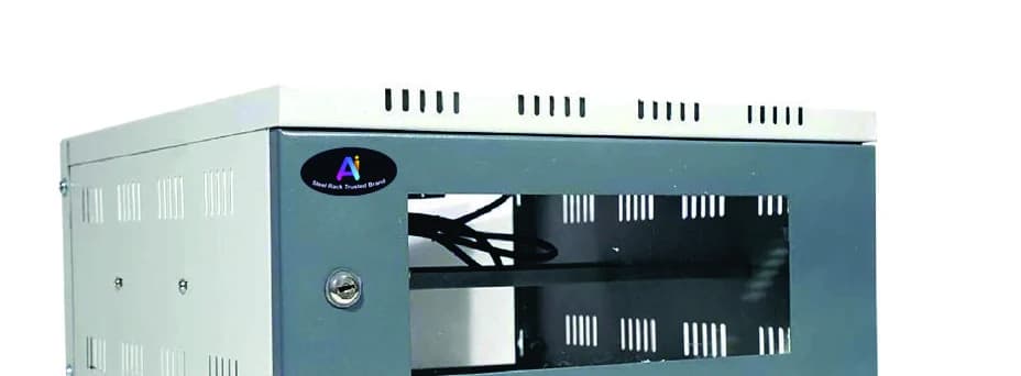 Dual tone wall mount rack, ventilation slots